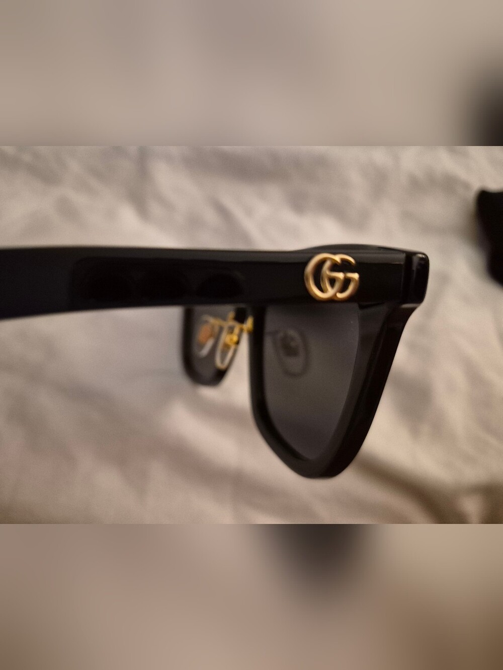 Gucci Black and Gold Sunglasses
